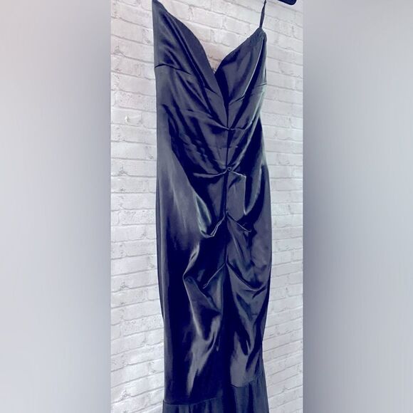 Cache Mermaid Black bodycon spandex Fishtail prom formal party formal dress sz 4 - Picture 3 of 7